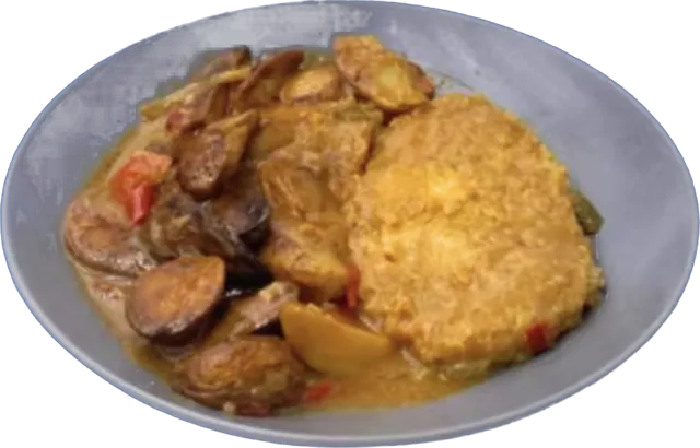 Hähnchenschnitzel mit Paprika und Kartoffelecken
